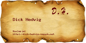 Dick Hedvig névjegykártya