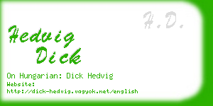 hedvig dick business card